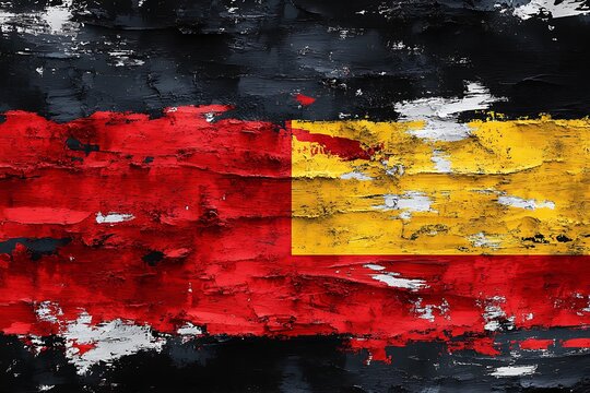 Aboriginal flag, grunge texture, wall art