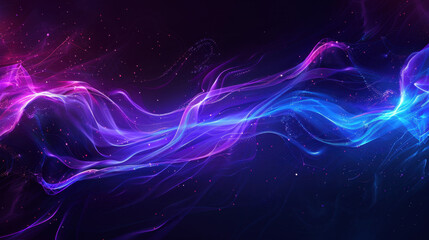 Fototapeta premium Vibrant abstract waves of pink and blue light create mesmerizing visual effect, evoking sense of motion and energy in cosmic space