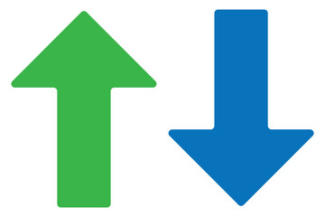 Up and down arrow icon in rounded corner. Upward and downward sign symbol. up and down arrow.