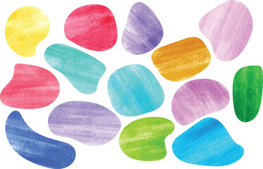 Collection of Colorful Watercolor hand-drawn shape frames, suitable for text boxes, design elements, or backgrounds.