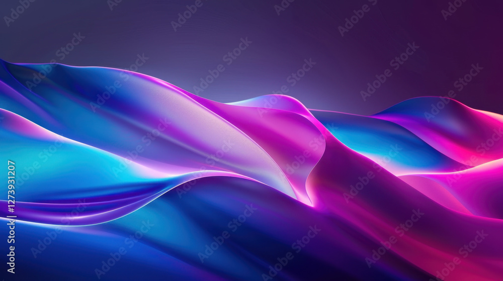 Poster colorful abstract waves with smooth gradients and vibrant hues create dynamic visual experience. int