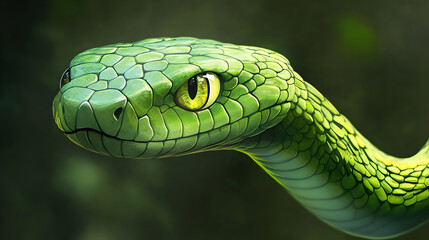 Fototapeta premium close up of a green snake