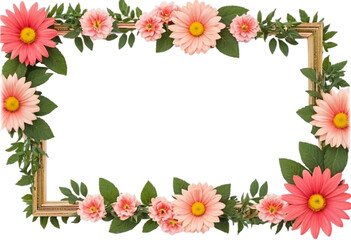 flower frame isolated on transparent background