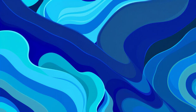 Fondo abstracto con l&iacute;neas onduladas azules y turquesas