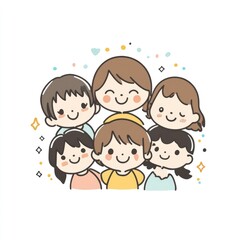 Happy children smiling together in a group