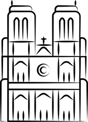 Obraz premium Notre-Dame Illustration Monument Paris France