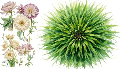 Obraz premium Floral art showcase nature digital artwork vibrant colors aerial view gigapixel cgi concept