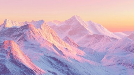Obraz premium Serene Sunrise Over Majestic Snow-Capped Mountain Landscape