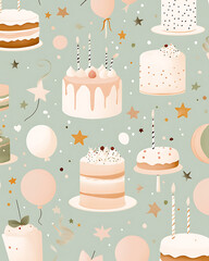Cake for birthday parties card making background