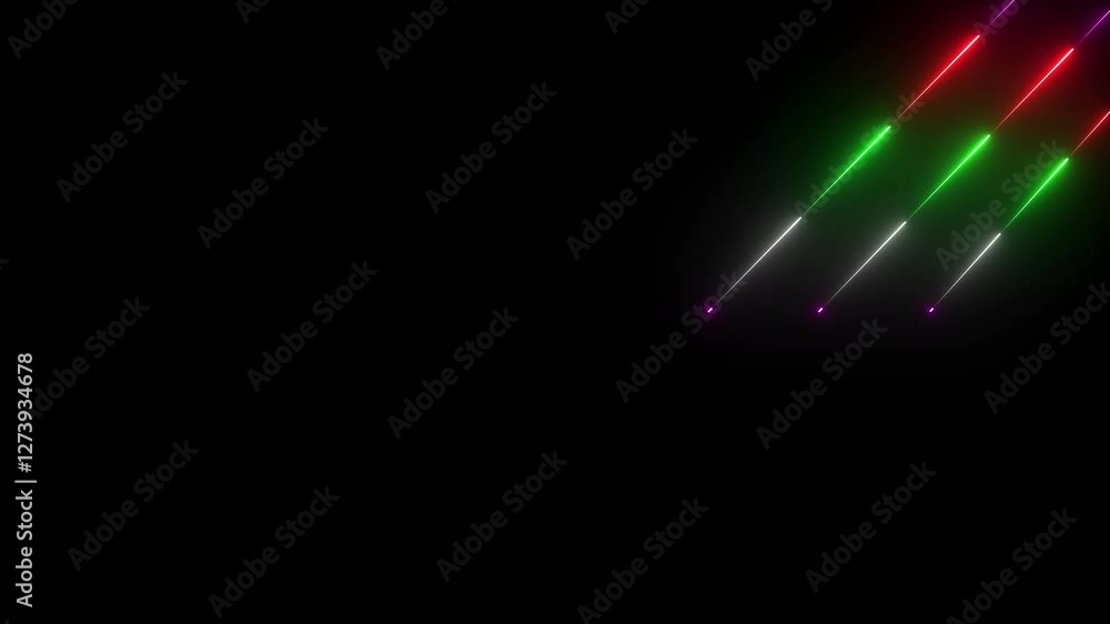 Poster Abstract neon lights animated on a dark background Seamless loop animation of glowing neon lines streaming across line animated.