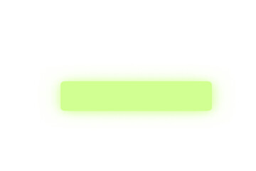 Glowing neon light rectangle button. Rounded green neon shape on a transparent background. Neon frame for your design