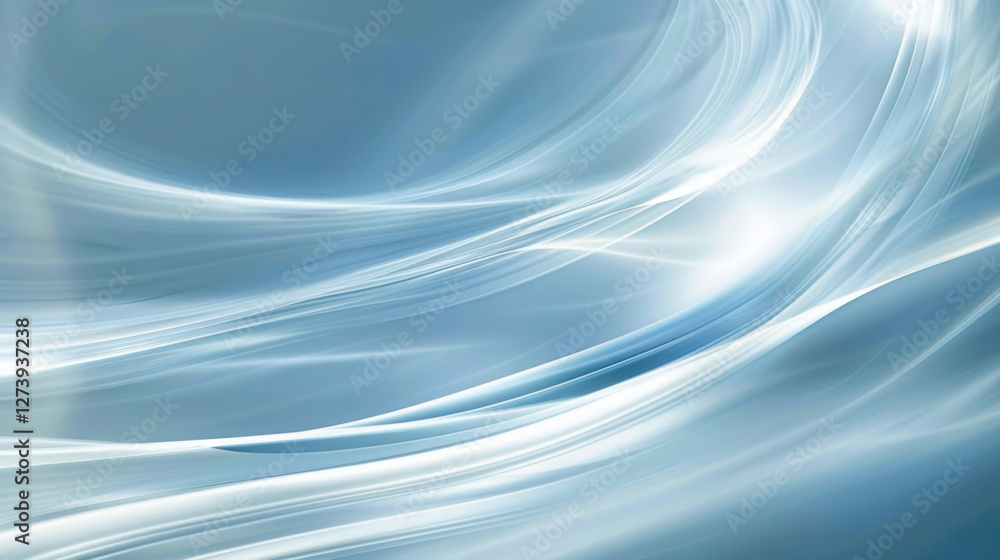 Aufkleber soft blue abstract background with flowing light waves and smooth textures, creating serene and calm