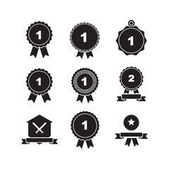 award medal and trophy icons set silhouette vector symbols design