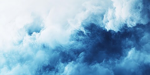 Fototapeta premium Intimate, swirling patterns of blue and white cloud-like texture reveal exquisite detail in this mesmerizing close-up, capturing an ethereal dance at its zenith
