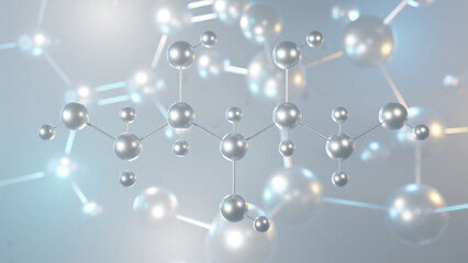 arabitol molecular structure, 3d model molecule, sugar alcohol structural chemical formula view from a microscope