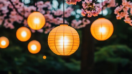 Experience Cherry Blossom Sakura Festivals in Japan A Travel Destination with Lanterns Under Blooming Trees