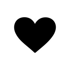 Obraz premium Heart flat icon black color isolated on white. Heart, Symbol of Love and Valentine's Day. Love passion concept. Romantic design. 