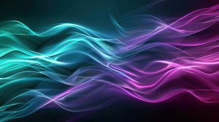 Fototapeta premium Colorful abstract waves in shades of blue, purple, and pink create dynamic and vibrant background, evoking sense of movement and energy