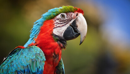 Obraz premium a Macaw, Emphasizing Its Stunning Plumage and Vibrant Colors