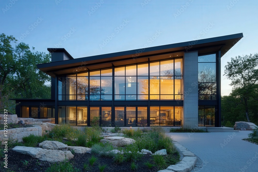 Poster a high-tech sliding window installation featuring energy-efficient glass and a minimalist frame desi