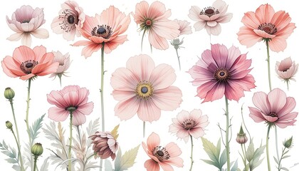 Flower arrangement art digital nature illustrations bright background gigapixel cgi style