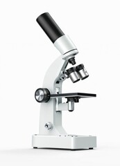 Microscope isolated on a white background for scientific research and laboratory use