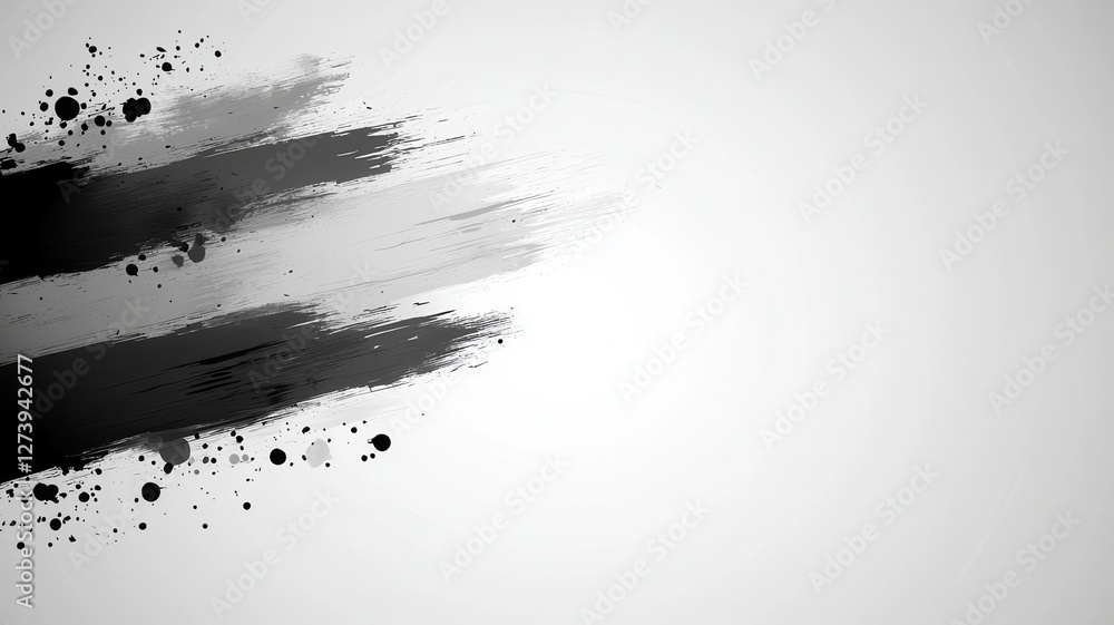 Poster abstract black paint strokes on a light background create a dynamic artistic effect.
