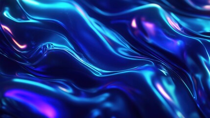 Obraz premium Cyberpunk Gradient Wave Background in Electric Blue and Neon Purple
