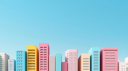 Easterthemed highrise residential complex with pastelcolored facades
