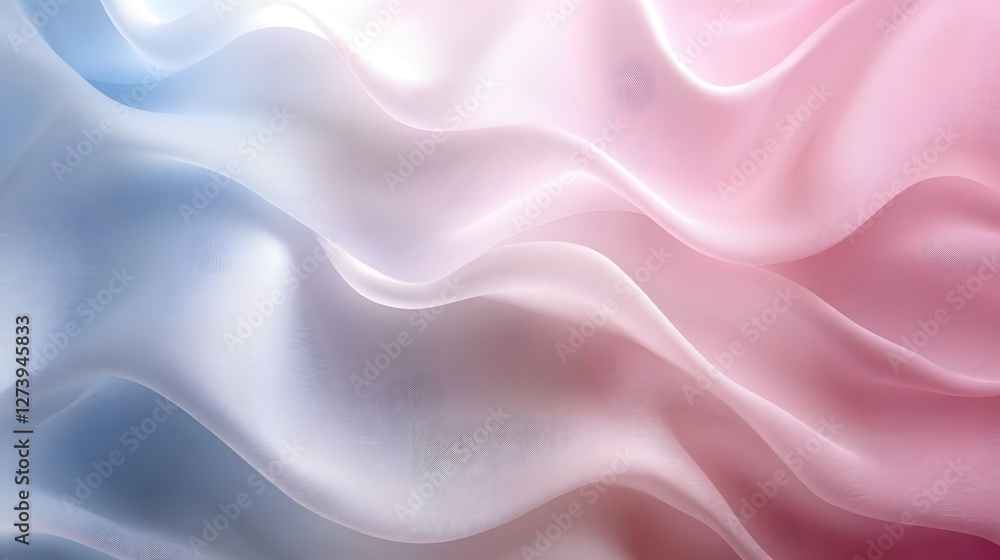 Aufkleber gentle waves in pastel gradient abstract background design with soft flowing fabric effect