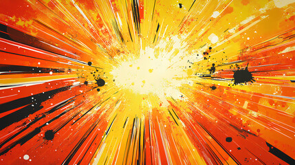 Abstract comic book-style illustration burst effect background filled Energetic book action 