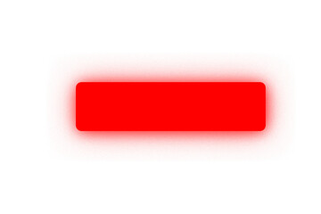 Glowing neon light rectangle button. Rounded red neon shape on a transparent background. Neon frame for your design