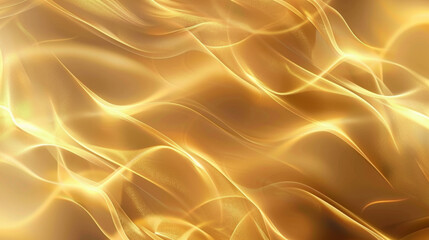 Fototapeta premium Golden abstract waves create mesmerizing and fluid background, evoking warmth and elegance. Perfect for design projects needing touch of luxury and sophistication