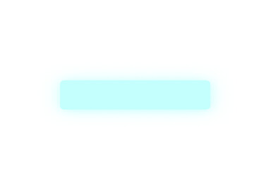 Glowing neon light rectangle button. Rounded blue neon shape on a transparent background. Neon frame for your design