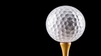 Precision Golf Swing - Club Ready to Strike White Ball on Tee with Focus