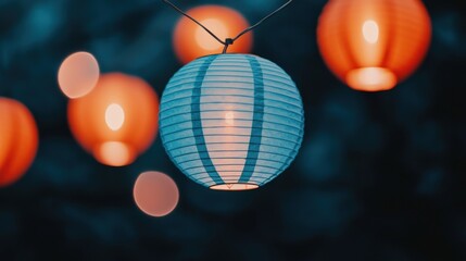 Obraz premium Sakura Festival Celebration Japan Lanterns Under Cherry Blossoms Nighttime Cultural Experience Travel Destination