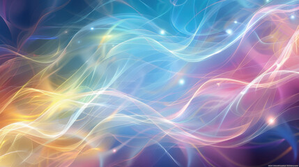 Obraz premium Colorful abstract background with flowing light waves and soft gradients, creating dreamy and vibrant atmosphere. Perfect for digital art and design projects