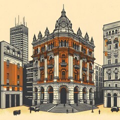 Naklejka premium old town in warsaw