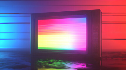 Abstract pastel neon rainbow pixel texture bg video screen. Tv pattern background with square noise effect. Futuristic broadcast gradient banner for television. Modern vhs 8 bit static display element