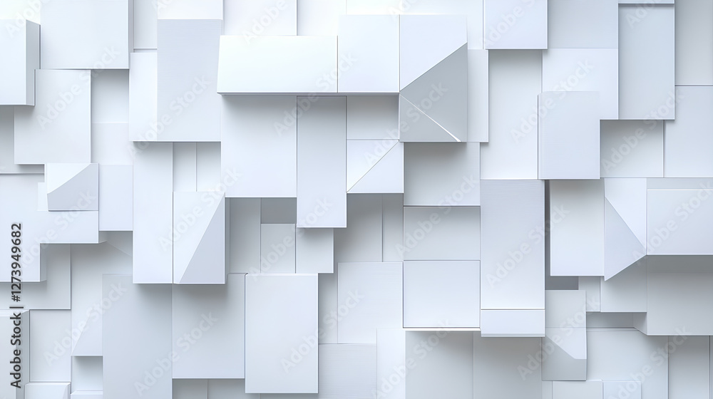 Poster abstract white background with texture pattern, layered geometric triangle shapes, white and grey gl