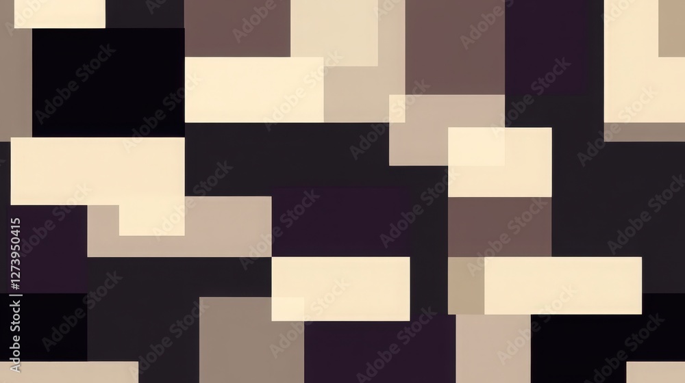 Poster abstract geometric composition with neutral tones and rectangular shapes