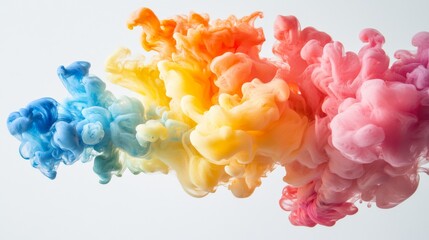 Colorful ink swirling in water, abstract background, design element