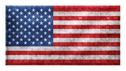 Obraz premium Distressed American Flag on White Background