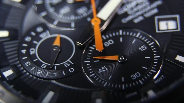 Chronograph tactical watch in operation
