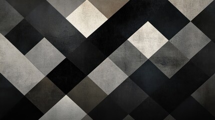 Abstract grayscale geometric diamond pattern background texture.