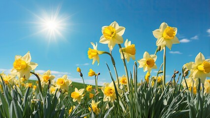 "Line Arrangement of Daisy Flowers on Green Grass"?