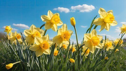 "Line Arrangement of Daisy Flowers on Green Grass"?