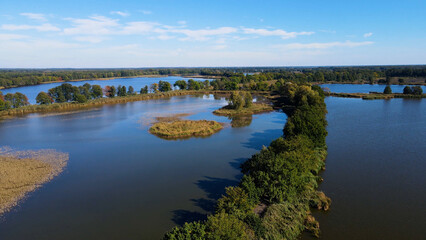 lakes autumn view from above landscape