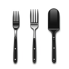 Ladle, turner, kitchen utensils isolated.
