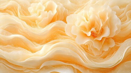 Abstract peach-colored floral sculpture, artistic background, possible use for wallpaper or decor